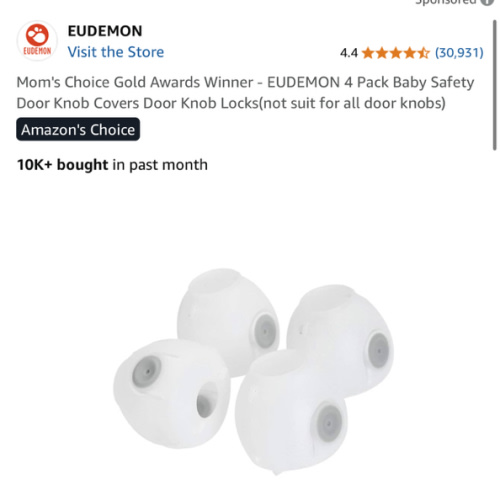 EUDEMON 4 Pack Baby Safety Door Knob Covers Door Knob Locks(not Suit for All Door knobs)