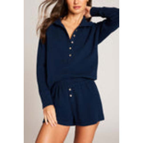 Waffle Knit Pullover in Navy – Negative
