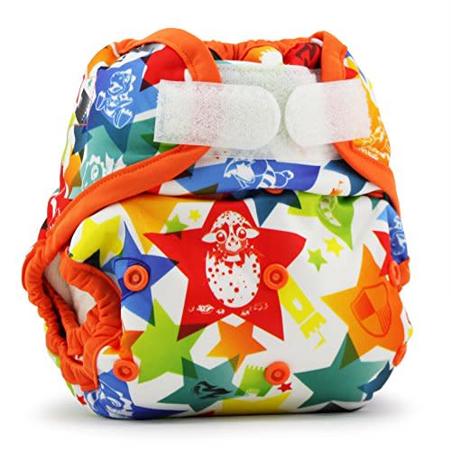Kanga Care Rumparooz Double Leg Gusset Reusable Cloth Diaper Cover One Size Aplix Dragons Fly - Poppy 6-35 lbs