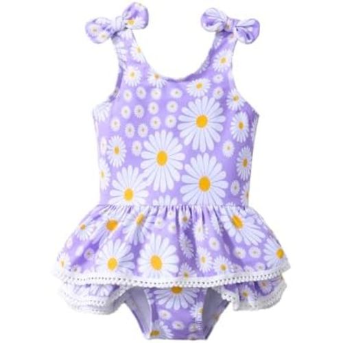Baby Girls Swimsuit Toddler Bathing Suit One Piece Beachwear Sunsuit Floral Ruffle Swimwear