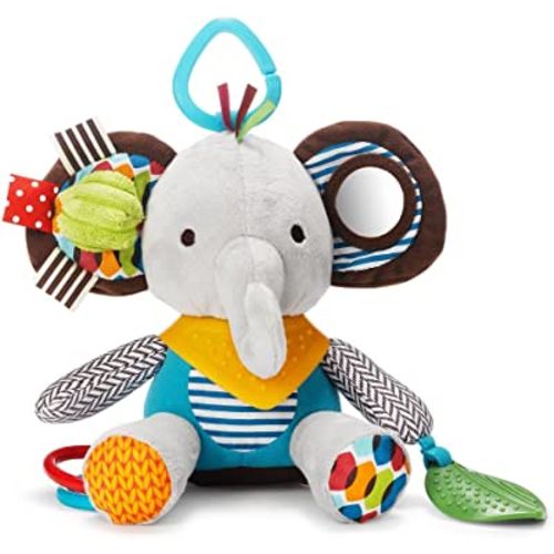 Skip Hop Bandana Buddies Baby Activity and Teething Toy with Multi-Sensory Rattle and Textures, Elephant