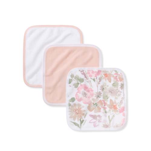 Flower Meadow Organic Cotton Knit Terry Washcloths Pack of 3