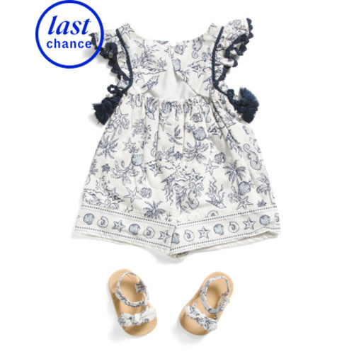 Newborn Girls Border Print Romper Set | Baby | Marshalls