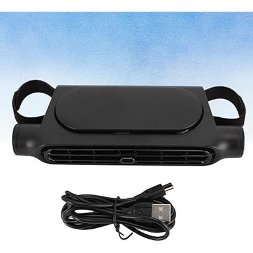 Car Seat Fan Powerful Double Turbine Car Cooling Fan for Vehicle Backseat Kids Pets Quiet Bladeless Design USB Operated (Black#1)