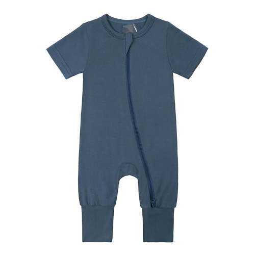 WIBACKER Baby Boys Girls Bamboo Viscose Short Sleeve Pajamas, 2 Way Zipper Romper, Sleep and Play 0-24 Months