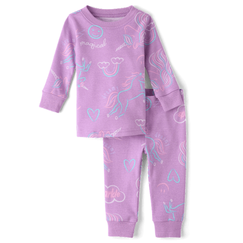 Baby And Toddler Girls Fairy Snug Fit Cotton Pajamas - Purple