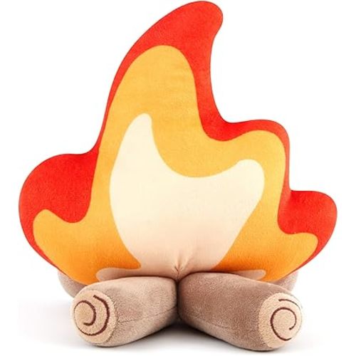 1 Pack Campfire Plush Toys Fake Fire Firewood Plush Pillow for Camping S'More Birthday Christmas Party Scene Setting Room Decoration and Woodland Forest Nursery Classroom Decor