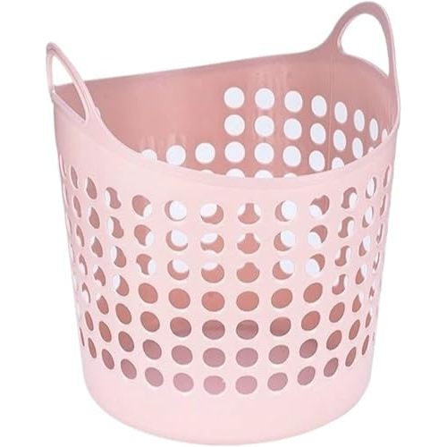 Foldable Flexible Laundry Basket, Portable Washing Clothes Hamper with Comfort Handles, Large Versatile Storage Bin for Dormitory, Bathroom, Laundry Room, Bedroom(Pink)