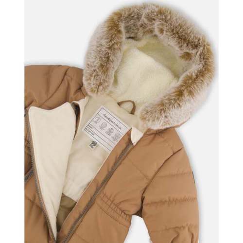 One-Piece Baby Layette Snowsuit Designed for Car Seat, Chanterelle - Deux par Deux | Maisonette