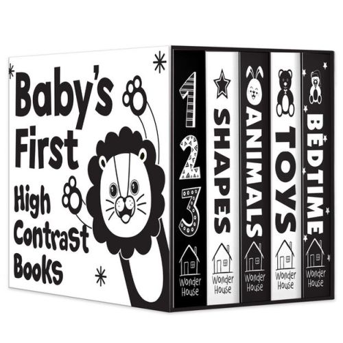 Baby's First High-Contrast Books Boxed Set [Box Set of 5] - Age Group: 0+ / Black and White Tummy Time Books /Illustrated Board Book for