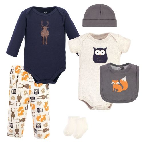 Hudson Baby Infant Boys Cotton Layette Set, Owl, 3-6 Months