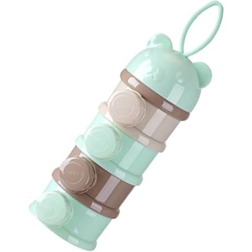 Box Storage Container Formula Mixer Blender Portable Powder Dispenser Formula Dispenser 4 Layers Milk Container Para Guardar Snack Container Travel Lait Boite Milk Powder Tool, Green