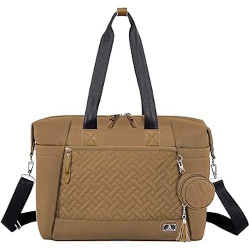 Dikaslon Diaper Bag Tote, Large Travel diaper tote for Mom and Dad, Multifunction baby tote bag for Boys and Girls with Pacifier Case and Changing Pad, Khaki