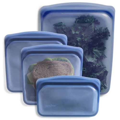 stasher Lunch Starter Reusable Food Storage Bags - Deep Ocean - 4pk