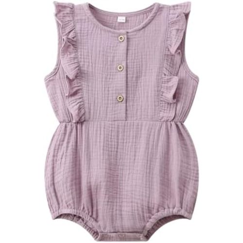 Baby Girl Bubble Romper Muslin Cotton Newborn Summer Clothes,0-18M