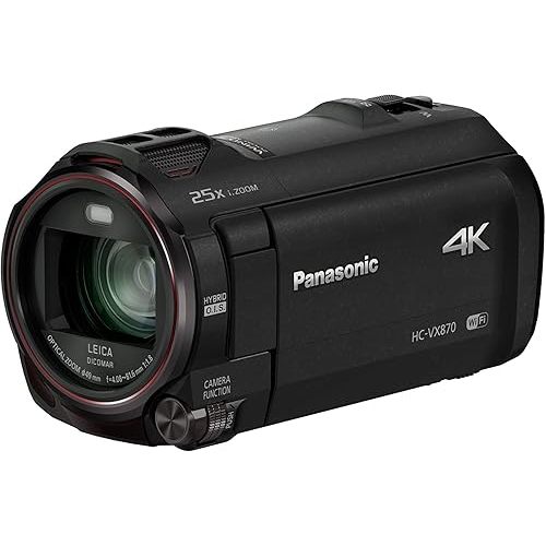 Panasonic HC-VX870K 4K Ultra HD Camcorder, Twin Video (PIP) WiFi from Smartphone Capture Feature (Black)