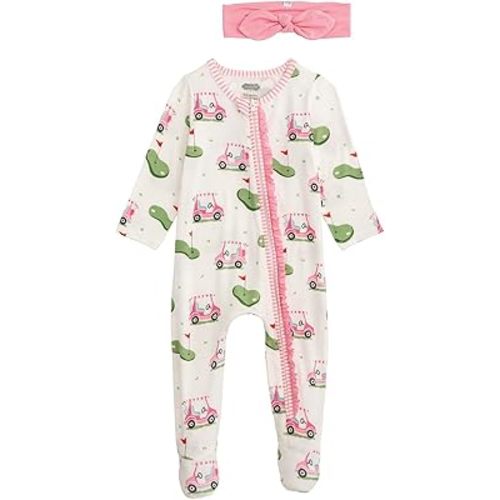 Mud Pie Baby Kids Girl Golf Print Sleeper White