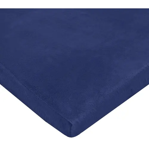American Baby Company Heavenly Soft Chenille Fitted Pack N Play Playard Sheet 27" x 39", Warm and Cozy Chenille Pack and Play Sheet, Navy, for Boys and Girls, Fits Most Mini Crib Mattresses