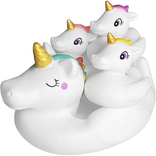 Baby Bath Toys,Cute Unicorn Bath Toys for Toddlers,Squirt Bathtub Toys for Boys Girls,Rubber Floating Shower Toys Gifts 4pcs Set