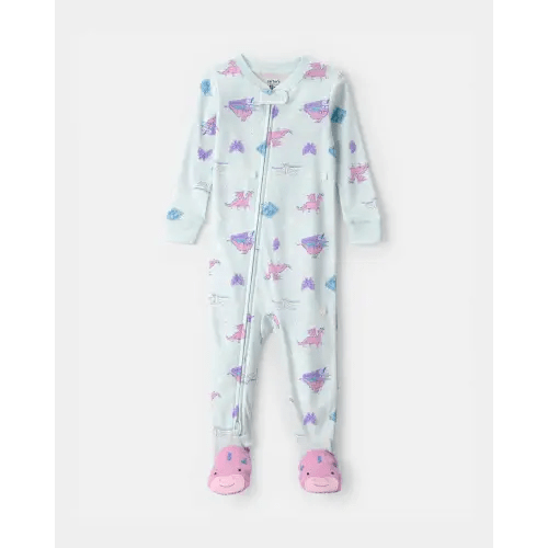 Baby Girl Fairy Tale 100% Cotton Snug Fit 1-Piece Pajama - Blue | Carter's