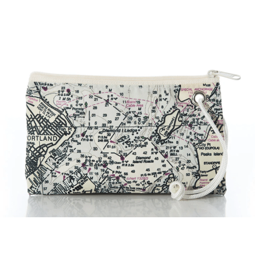 Casco Bay Nautical Chart Wristlet