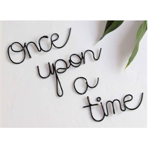 Once Upon a Time Sign Nursery Wall Decor Playroom Decor Word Art Wall Decor Kids Plaques Room Decor Reading Book Nook Childrens Quotes Wall Decor Home Decor Christmas Birthday Gift (Black)