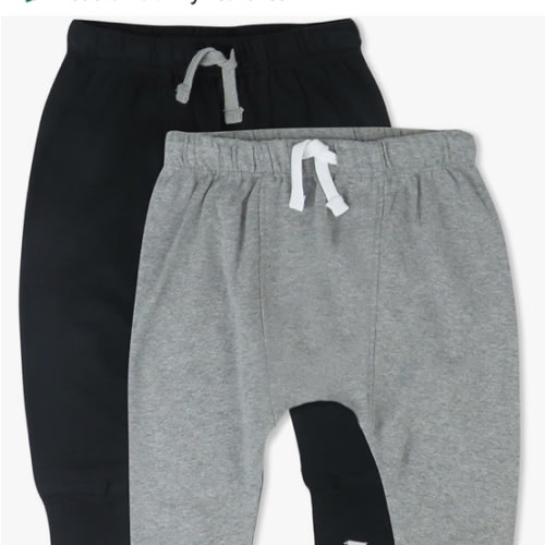 Multipack Honest Pants Joggers Pull on 100% Organic Cotton for Infant Baby and Toddler, Boys, Girls, Unisex