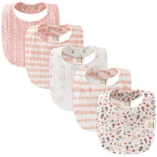 KeaBabies Lyra Muslin Baby Bibs for Drooling and Teething, 5-Pack Soft Cotton Bibs for Baby Boy, Baby Girl, 0-36 Months (Sweet Charm)