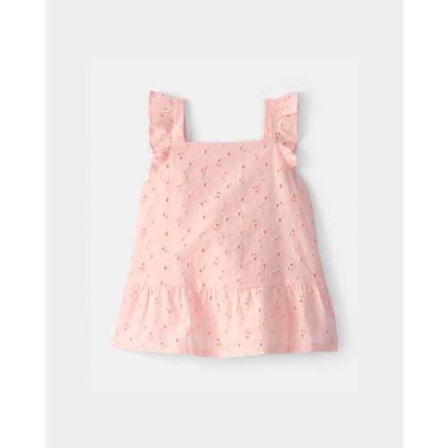 Toddler Girl Floral Eyelet Top - Pink | Carter's