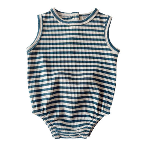 Steel Blue Stripe / Organic Ribbed Dune Bubble