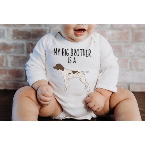 My Big Brother / Sister is a GSP Baby Bodysuit, Dog Baby Boy Baby Girl Clothes, One Piece Romper German Shorthaired Pointer Baby Shower Gift