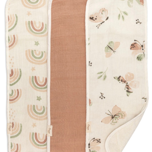 Parker Rainbow Butterfly Cotton Burp Cloth (Set of 3)