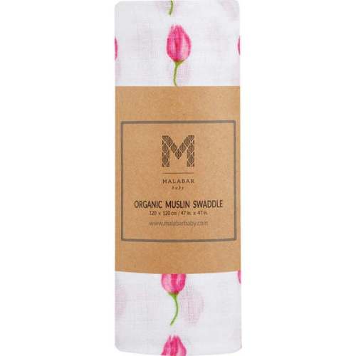 Organic Cotton Muslin Swaddle, Flower Bud - Malabar Baby | Maisonette