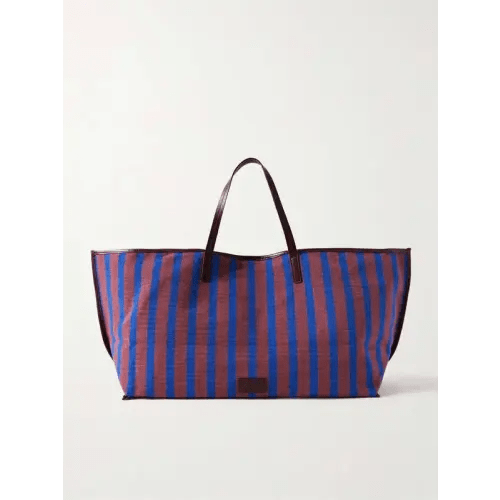 Christos Large Striped Tote - Brick