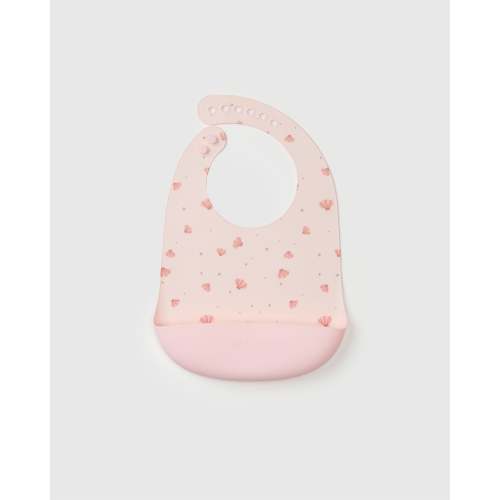 Silicone Bib Printed - Pink Seashells