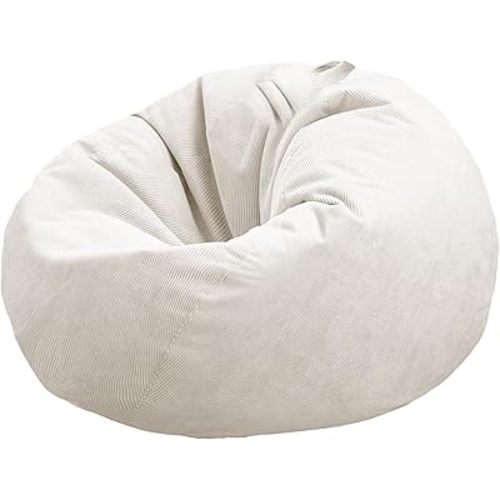 Stuffed Animal Storage Bean Bag Chair Cover (No Filler) Washable Ultra Soft Corduroy Bean Bag Cover for Organizing Plush Toys or Textile, Sack Bean Bag for Adults, Teens