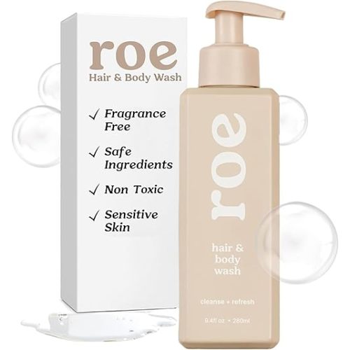 Roe Wellness- Toddler & Baby Body Wash & Shampoo Moisturizing Clean Ingredients | Suitable for Sensitive Skin, Fragrance-Free, Natural Vanilla Scent, Fresh Cleaning | 9.4 fl oz.
