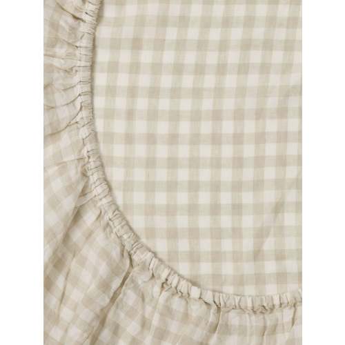 Dove Grey Gingham Bassinet Sheet