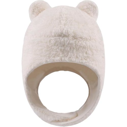 Bear Baby Winter Hat Toddler Earflap Beanie Unisex Infant Snow Cap Warm Fleece Kids Trapper Hats for Girls Boys 0-36M