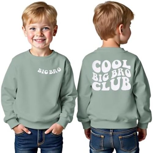Big Brother Sweatshirt Toddler Boy Cool Big Bro Club Pullover Bro Announcement Crewneck Long Sleeve Shirt Fall Tops