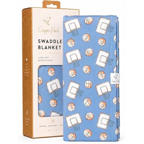 Copper Pearl Swaddle Blankets for Newborns | Soft Stretchy Receiving Blankets for Boys and Girls | Large 46 x 46 Inch Baby Blankets | Lightweight and Breathable Swaddles | Dunk
