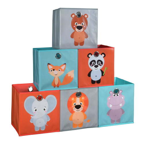 Niche Cubo Set of 6 Animal Printed Fabric Storage Bins