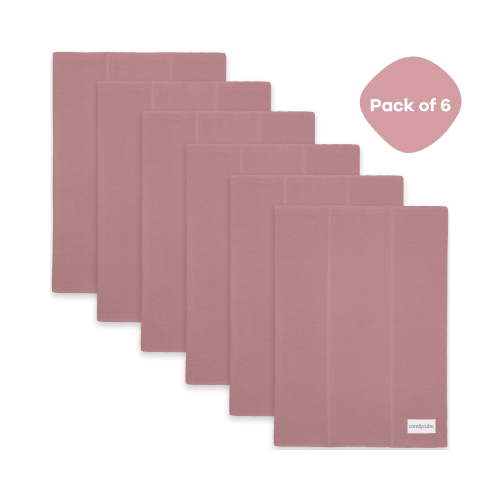 Comfy Cubs 100% Cotton Absorbent Burp Cloths - Large, 6 Pack (Mauve)