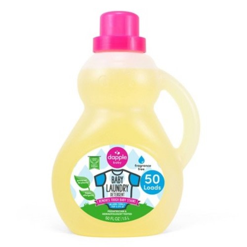 Dapple Laundry Detergent Fragrance Free - 50oz: Hypoallergenic, Dye-Free, Paraben-Free, Sulfate-Free