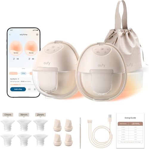 eufy Heated Wearable Breast Pump S1, HeatFlow, Hands-Free