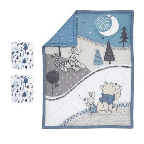 Lambs & Ivy Forever Pooh 3-Piece Baby MINI CRIB Set Comforter Tigger Piglet Tan