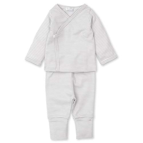 Classic Rib Silver Stripe Footed Pant Set