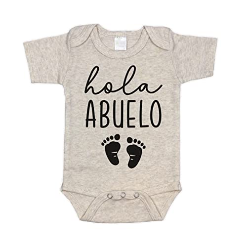 Pineapple Pancake Kids Hola Abuelo Pregnancy Announcement Infant Bodysuit for Spanish Grandpa | Abuelito Gift