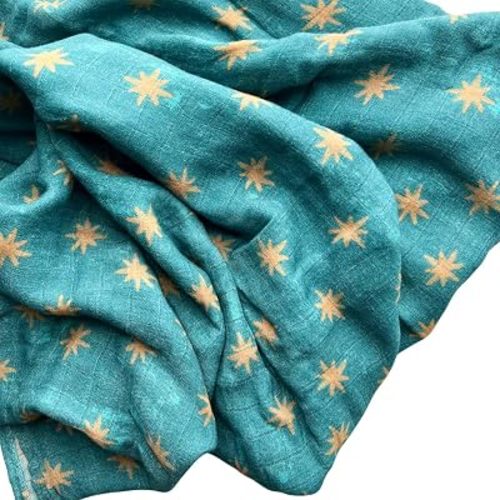 Our Lady of Guadalupe Catholic Baby Swaddle | Mary's Mantle Soft & Luxury Baby Muslin Cotton Swaddle Blanket | Newborn Essentials for Girls and Boys | 47" X 47" Our Lady of Guadalupe Stars Swaddle