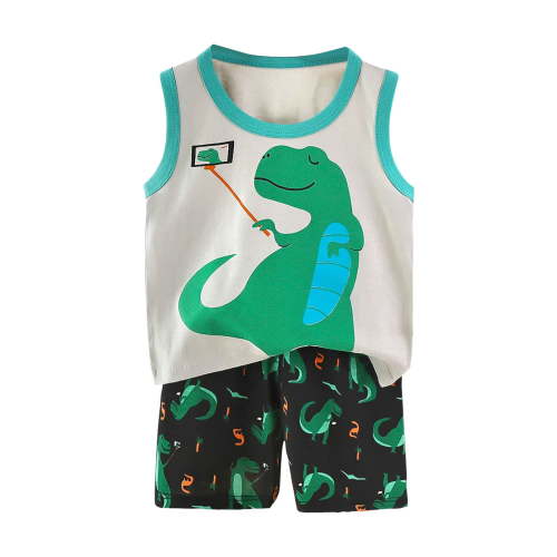 NIEWTR oddler Baby Boys Summer Outfits Short Sleeve Cartoon Print T-Shirt Tops & Shorts Sets 2Pcs Cute Baby Boys Cotton Summer Clothes For 1t 2t 3t 4t 5t 6t (AG,3-4 Years)